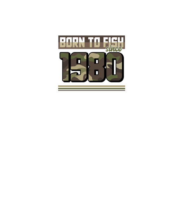 Born to fish since 1980 model negru pe tricou