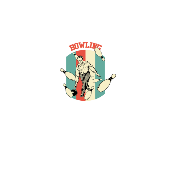 Retro Bowling model alb pe tricou