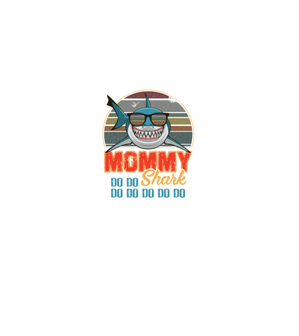 Mommy Shark model negru pe tricou
