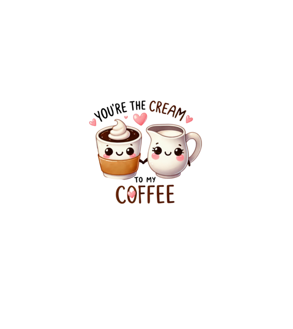 Cream to my Coffee model alb pe tricou