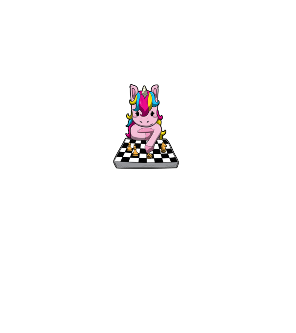 Chessicorn model negru pe tricou