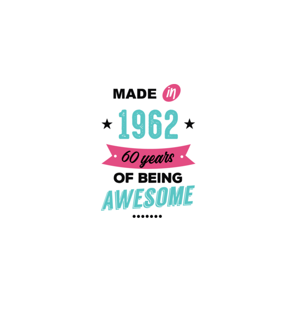 MADE in 1962 model alb pe tricou
