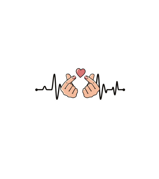 Kpop heartbeaT model alb pe tricou