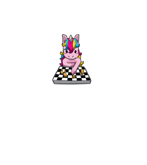 Chessicorn model negru pe tricou