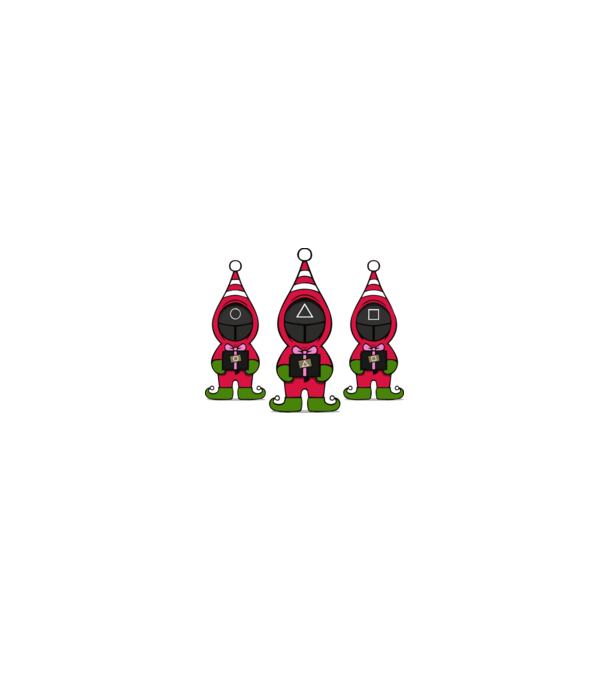 merry squid game model negru pe tricou