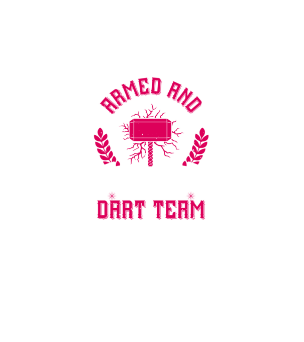 Armed and Hammered dart team model negru pe tricou