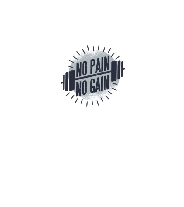 No pain no gain round model albastru închis pe tricou