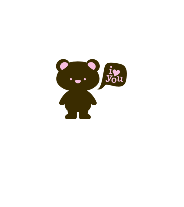 I Love You Bear model alb pe tricou