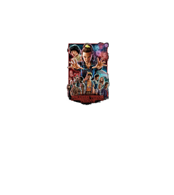 stranger things tribute poster model negru pe tricou