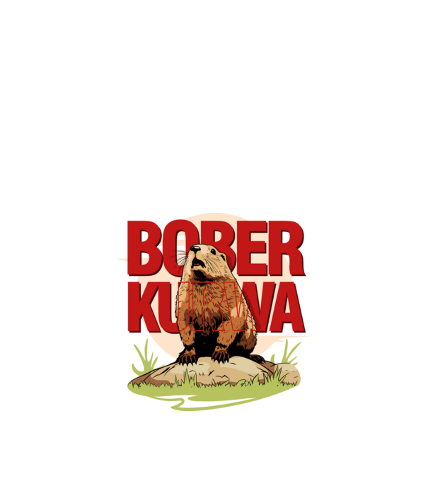 BOBER model alb pe tricou