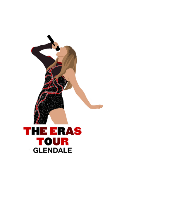 Taylor Swift The Eras Tour Glendale model negru pe tricou