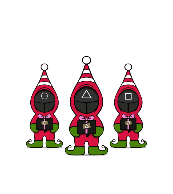merry squid game model alb pe tricou