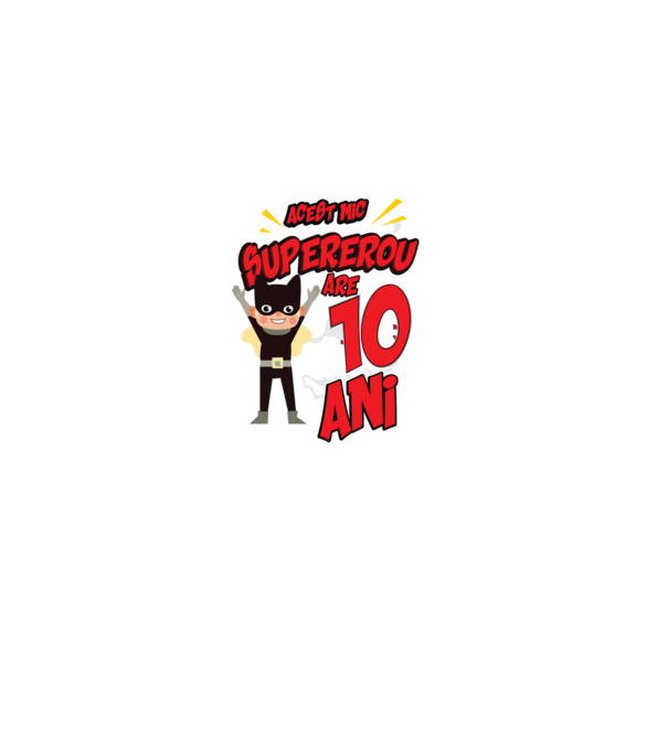 Acest mic supererou are 10 ani model negru pe tricou