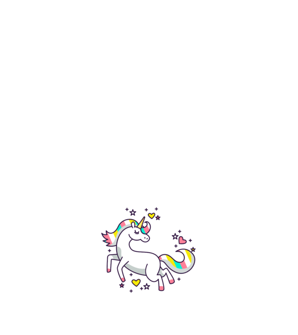 Unicorn Spark model alb pe tricou