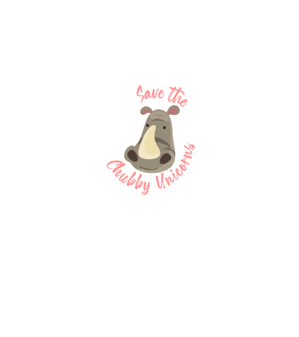 Save the chubby unicorns model albastru jeanși pe tricou