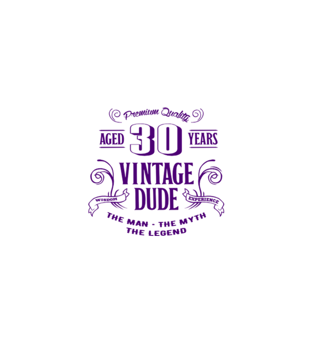 Vintage Dude - 30 model alb pe tricou