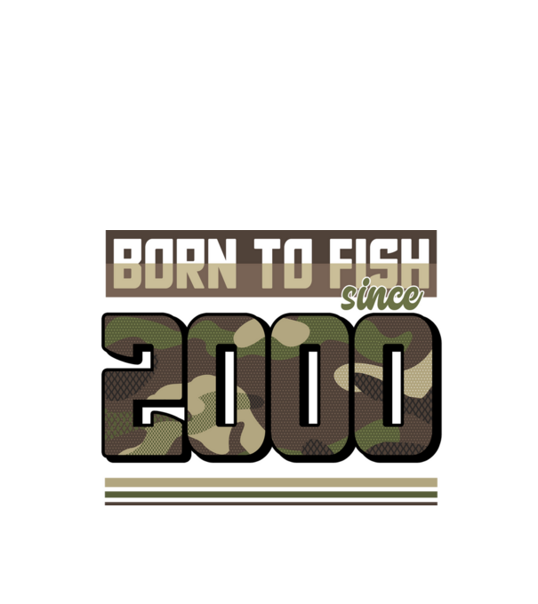Born to fish since 2000 model negru pe tricou