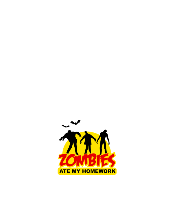 Zombies ate my homework model albastru închis pe tricou
