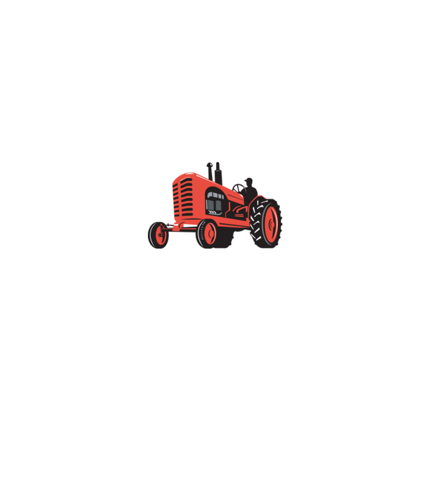 TRACTOR model alb pe tricou