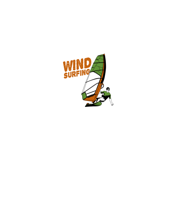 Wind Surf model negru pe tricou