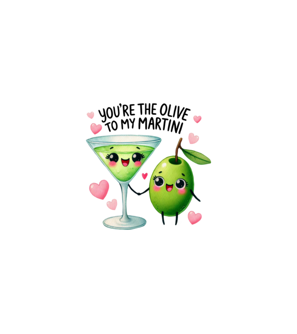 Olive to my Martini model alb pe tricou