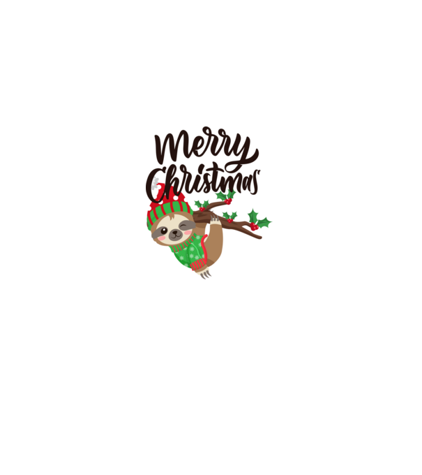 Merry christmas sloth model alb pe tricou
