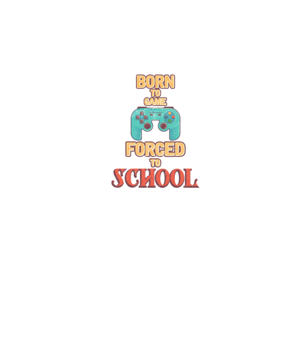 Born to game model alb pe tricou