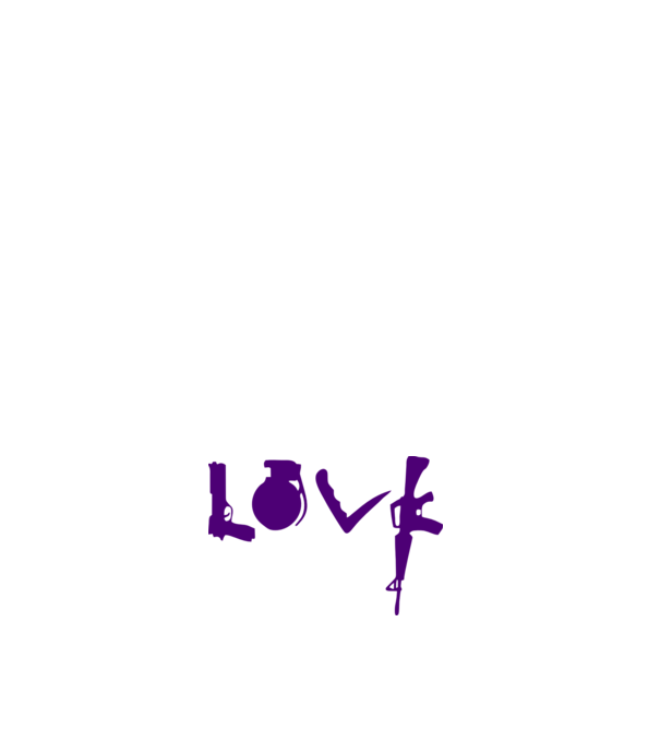 Lovegun model alb pe tricou