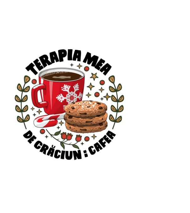 Cană de cafea de Crăciun model albastru deschis pe tricou