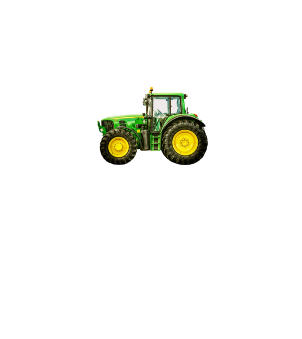 TRACTOR model alb pe tricou