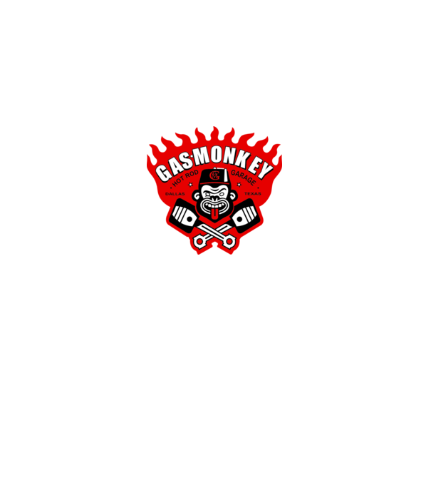 Gas Monkey model alb pe tricou