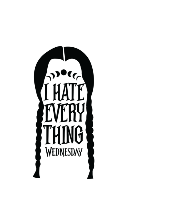 I hate everything model alb pe tricou