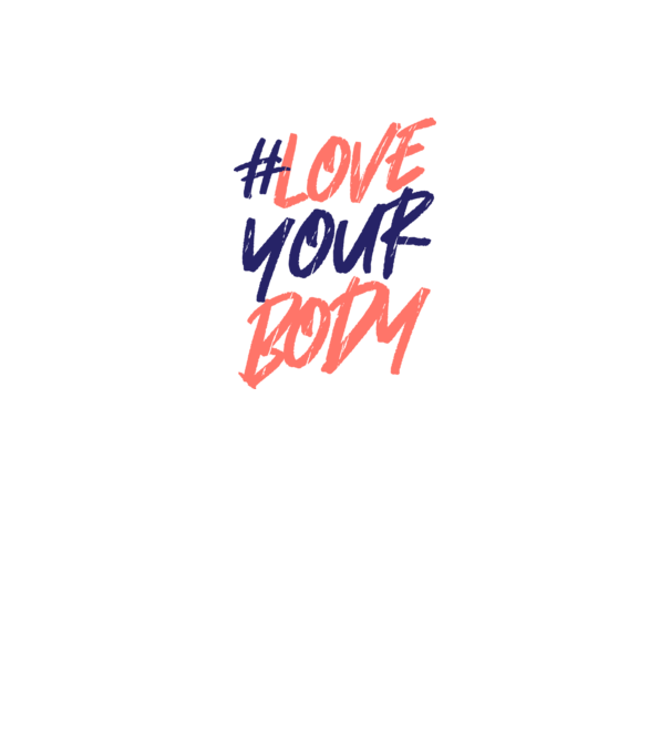 #loveyourbody model alb pe tricou