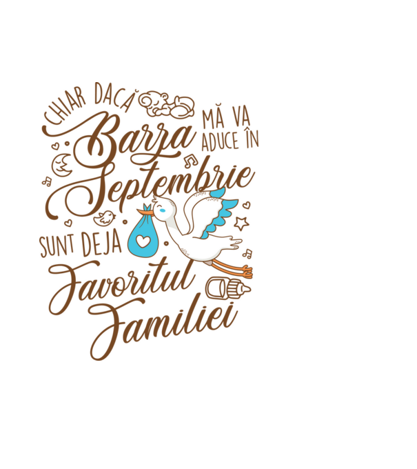 Favoritul familiei SEPTEMBRIE model negru pe tricou