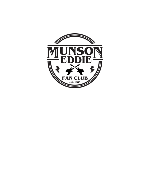 eddie munson fan club est 1983 model alb pe tricou