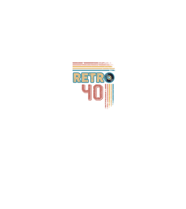 Retro 40 Birthday model alb pe tricou