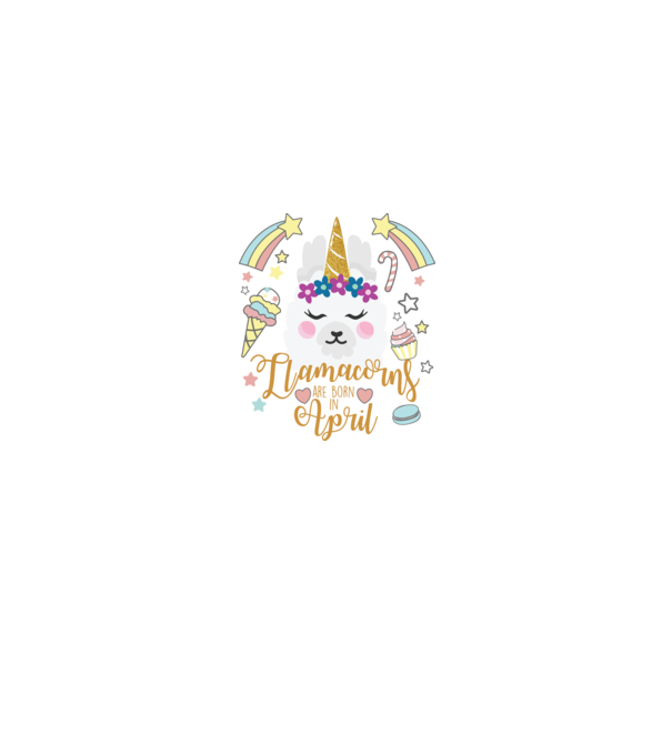 Llamacorns are born in April model alb pe tricou