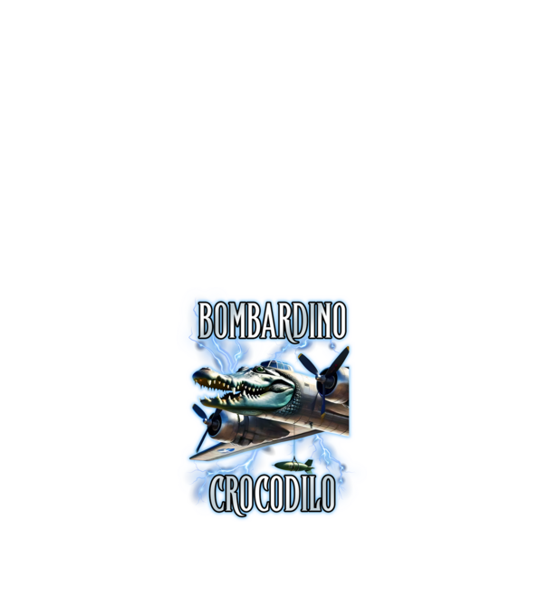 Bombardino Crocodilo model alb pe tricou