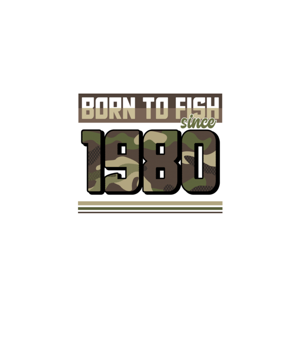 Born to fish since 1980 model negru pe tricou
