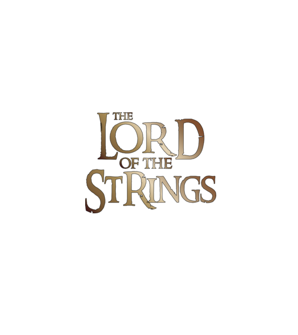 Lord of the Strings model negru pe tricou