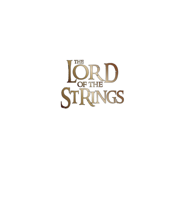 Lord of the Strings model negru pe tricou