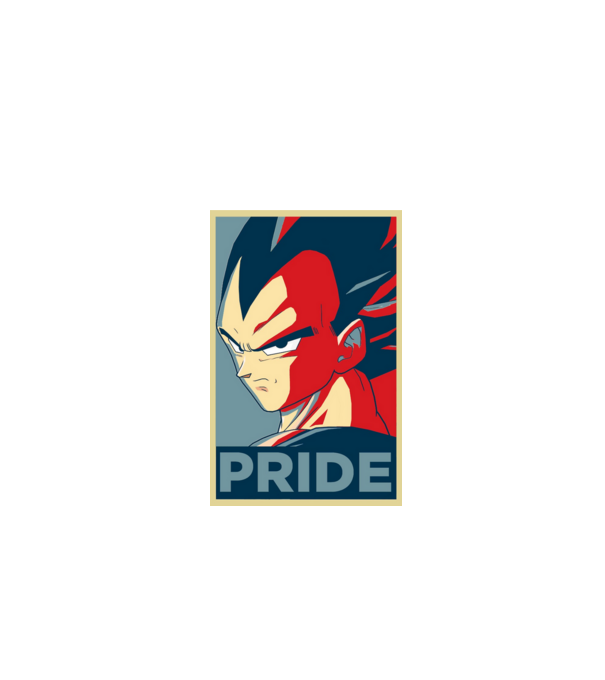 vegeta pride dragonball model negru pe tricou
