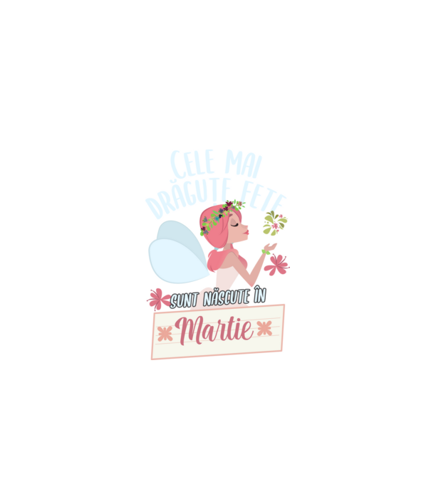 Cele mai drăguțe fete sunt născute în martie. model negru pe tricou