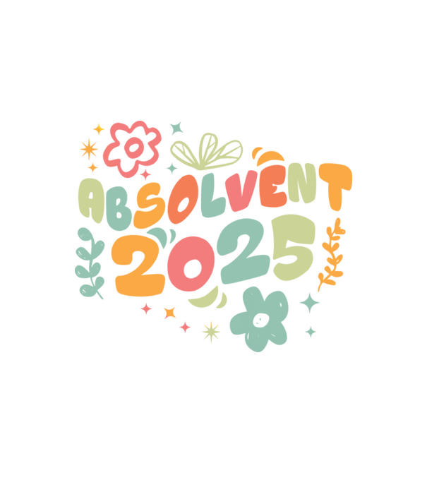 Absolventa 2025 model alb pe tricou