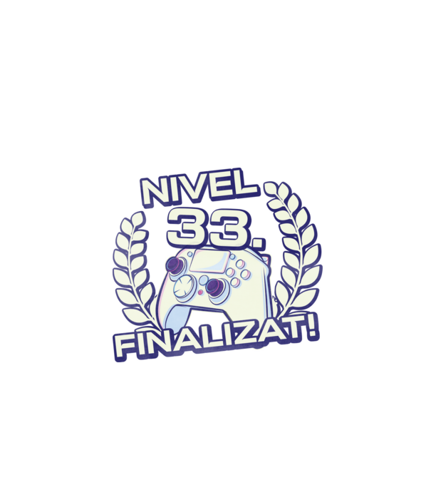 Nivel 33 finalizat! model negru pe tricou