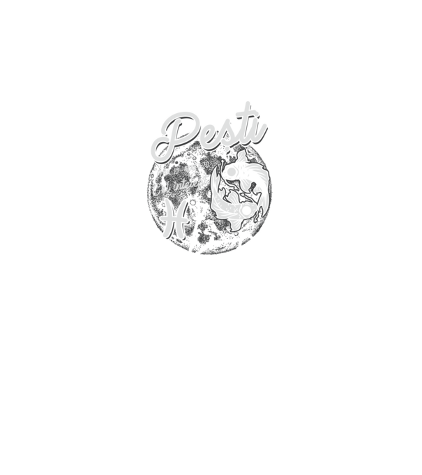 Zodiac bărbat PEȘTI retro model negru pe tricou