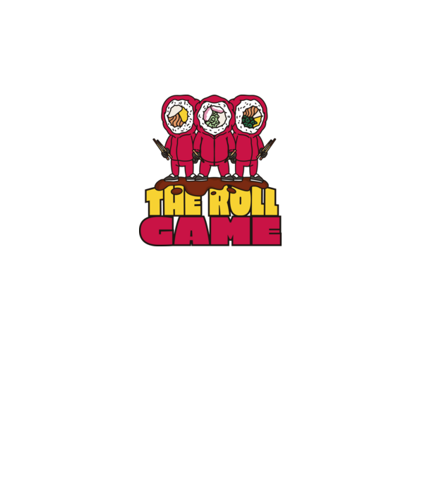 the roll game squid game model alb pe tricou