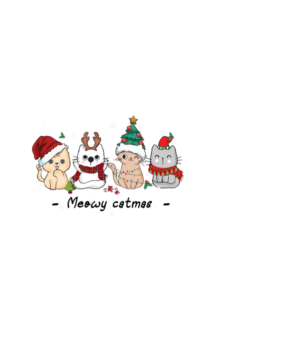 Meowy catmas 2 model alb pe tricou