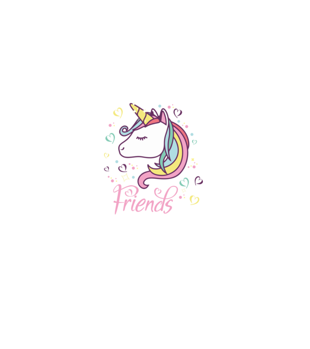 Unicorn Friend model negru pe tricou