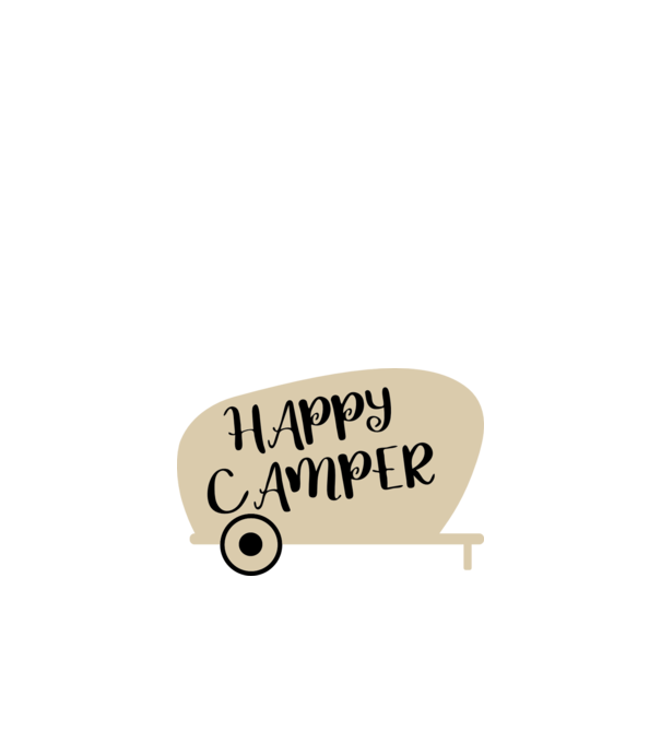 Happy camper text model negru pe tricou